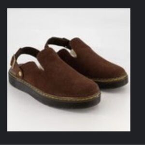Dr Martens Carlson Mule Dark Brown Suede Sherpa Lining Women 7